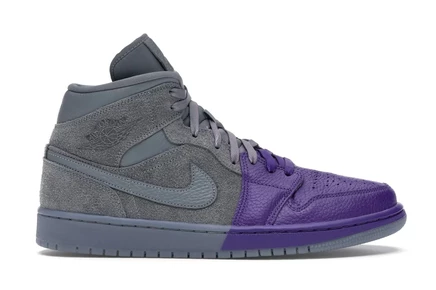 Женские кроссовки Jordan 1 Mid Sheila Rashid, фиолетово‑серые