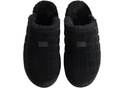 Мужские тапочки Kith Puffed Classic Logo Kithmas, черные