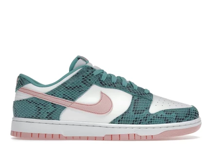 Мужские кроссовки Nike Dunk Low Snakeskin, бирюзово-розовые