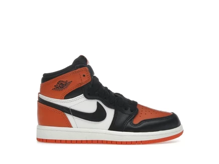 Детские кроссовки Jordan 1 Shattered, черно-оранжевые