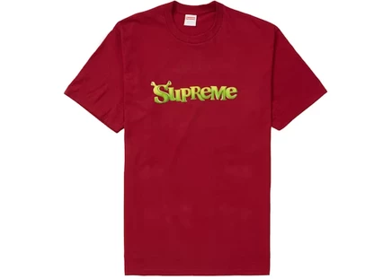 Мужская футболка Supreme Shrek, бордовая
