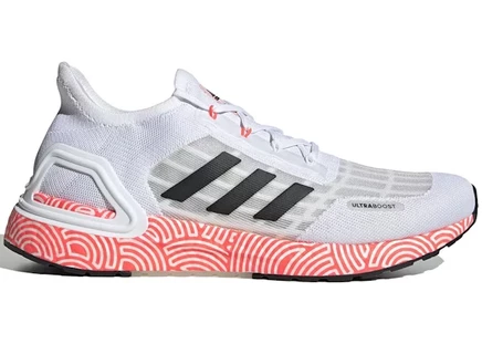 Мужские кроссовки Adidas Ultra Boost Summer.RDY Hirocoledge, бело‑черно‑розовые
