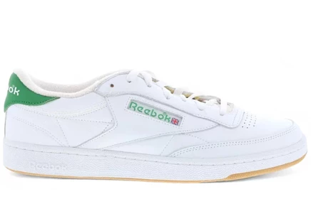 Мужские кроссовки reebok club c 85 vintage, бело-зеленые