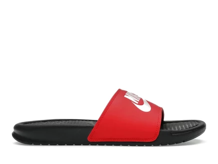 Мужские сланцы Nike Benassi JDI, черно-белые с красным