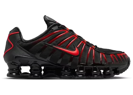 Мужские кроссовки nike shox tl, черные с светло-алым