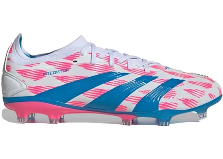 Мужские футбольные бутсы Adidas Predator Pro FG, бело-голубо-розовые