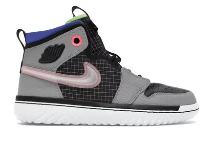 Мужские кроссовки Jordan 1 High React, черно-серые