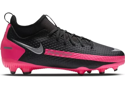 Детские бутсы Nike Phantom GT DF MG, черно-розовые