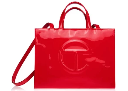 Унисекс сумка Telfar Medium Patent Shopping Bag, красная