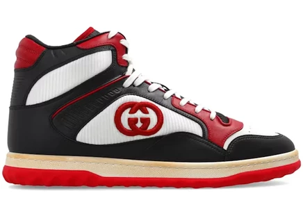 Мужские кроссовки Gucci MAC80 High, черно-бело-красные