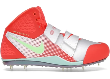 Беговые шиповки Nike Zoom Javelin Elite 3, бело-оранжево-салатовые