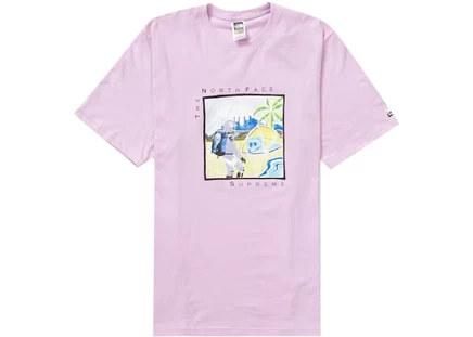 Мужская футболка Supreme The North Face Sketch S/S, светло-фиолетовая