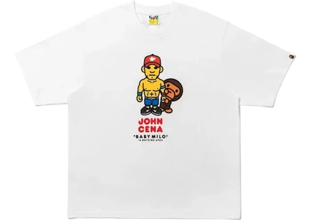 Мужская футболка Bape Baby Milo и John Cena, белая