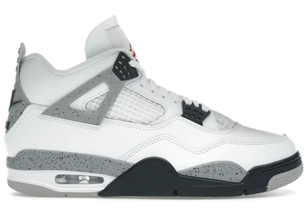 Кроссовки Jordan 4 Retro White Cement 2025, белые/красные