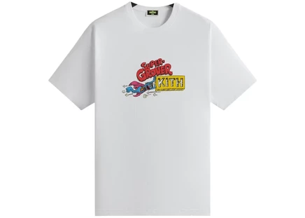 Футболка KITH x Sesame Street Super Grover Sketch, белая