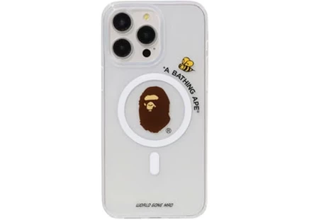 Чехол для iPhone 15 Pro Max Bape Ape Head, прозрачный