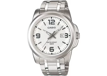 Мужские часы Casio MTP-1314D-7AV, стальной корпус и браслет, 45 мм, серебристые