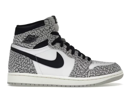Мужские кроссовки Jordan 1 Retro High OG White Cement, белые