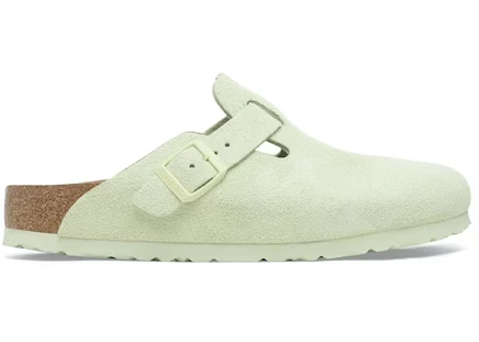 Мужские сабо Birkenstock Boston из замши, лаймовые