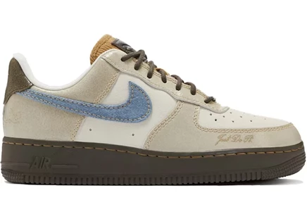 Женские кроссовки Nike Air Force 1 Low Love and Peace, коричневые/бежевые/голубые