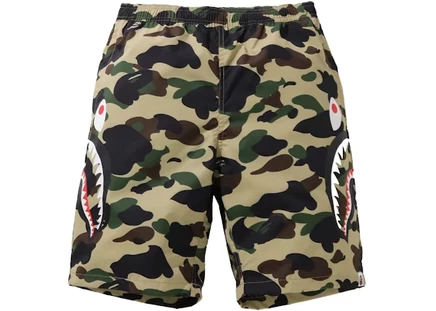 Мужские пляжные шорты Bape 1st Camo Side Shark, желтые