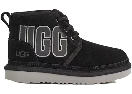 Детские ботинки UGG Neumel Graphic, замшевые, черно-серые