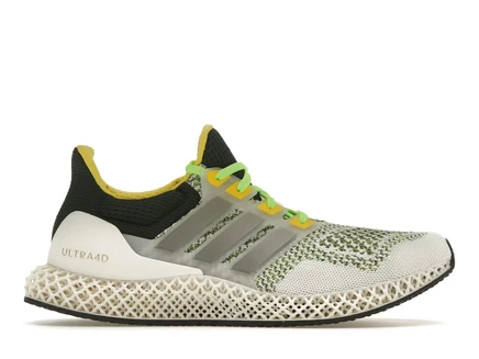 Унисекс кроссовки Adidas Ultra 4D Beam, белые с желто-зелеными акцентами