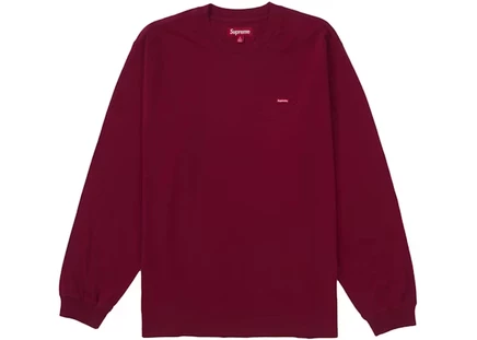 Мужская футболка с длинным рукавом Supreme Small Box SS25, кардинал