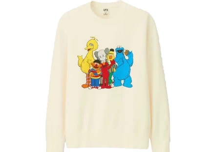 Унисекс свитшот KAWS x Uniqlo x Sesame Street, натуральный