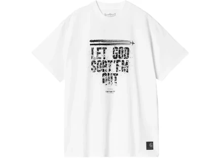 Мужская футболка Carhartt WIP x Clipse Let God Sort Em Out, бело-черная