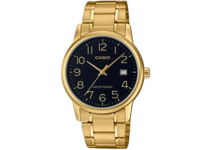Мужские часы Casio MTP-V002G-1B, сталь, 37 мм, черный