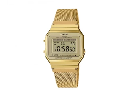 Мужские наручные часы Casio A700WMG-9AVT, цифровые, из нержавеющей стали, золотистые