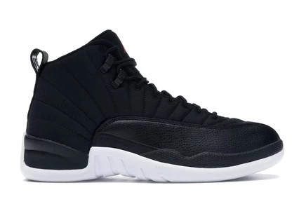 Мужские кроссовки Jordan 12 Retro Nylon, черно-красно-белые