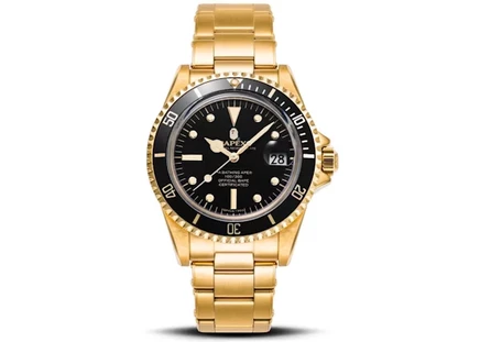 Мужские часы Bape Type 1 Bapex, золотисто-черные