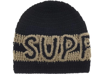 Мужская шапка-бини Supreme Crochet Logo, черная