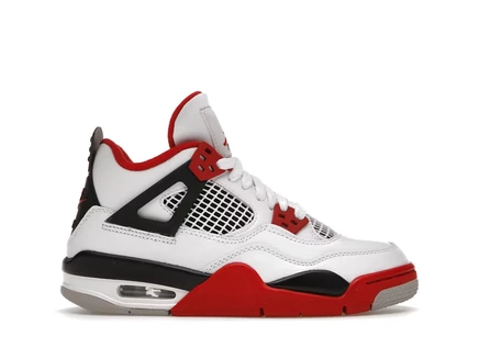 Детские кроссовки Jordan 4 Retro Fire Red 2020, красные