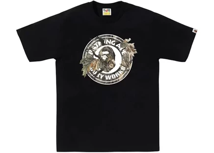 Мужская футболка Bape Tree Edge Camo черно-коричневая