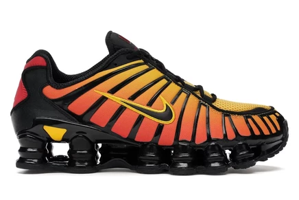 Мужские кроссовки Nike Shox TL Sunrise, черно-оранжево-желтые