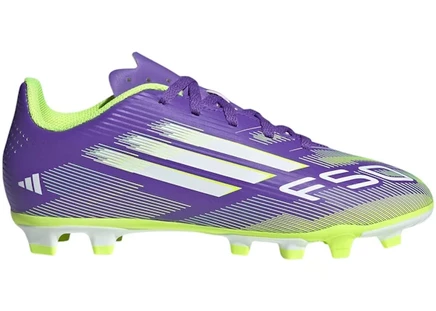 Детские бутсы Adidas F50 Club FG/MG фиолетовые/белые/лимонные