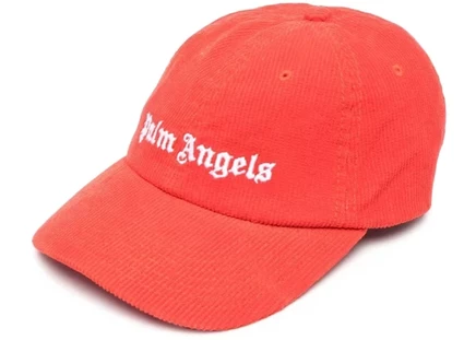Мужская вельветовая кепка Palm Angels, красно-белая
