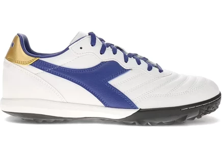 Мужские кроссовки Diadora Brasil 2 R TF, бело-сине-золотые