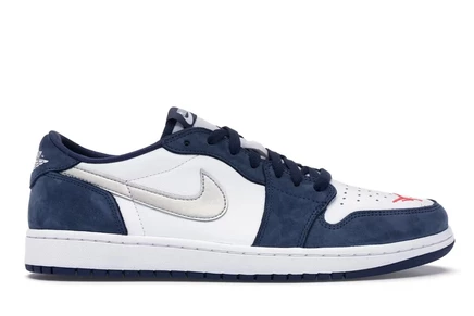 Мужские кроссовки Jordan 1 Low SB, темно-синие и белые