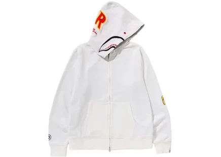 Мужская толстовка Bape 2nd Shark на молнии, белая