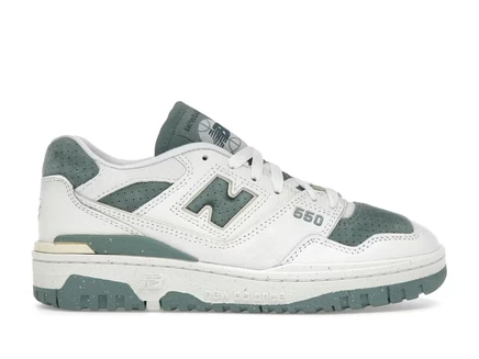 Женские кроссовки New Balance 550, светло-серые/зеленые