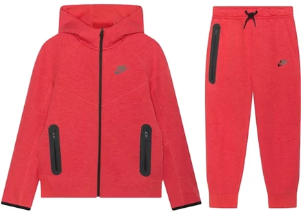 Мужской костюм Nike Tech Fleece, красный/черный