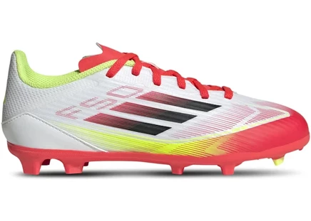 Детские бутсы adidas F50 League FG/MG, бело-черно-желтые