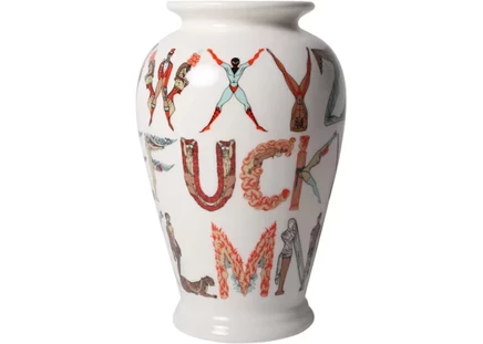 Ваза Supreme Alphabet керамическая, белая, 20 см
