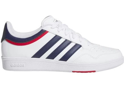Мужские кроссовки Adidas Hoops 4.0, бело-тёмно-синие с красным