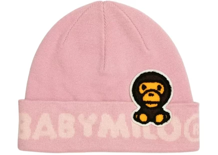 Мужская вязаная шапка Bape Baby Milo, розовая