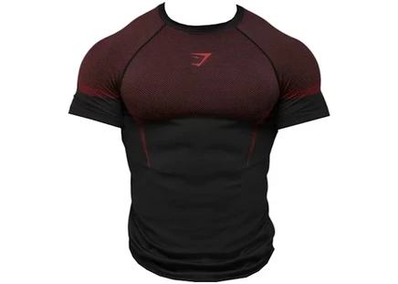 Мужская футболка Gymshark Onyx 5.0 Seamless, черная/красная